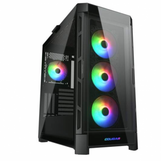 Chasis Cougar Duoface  Pro Rgb Black Vidrio Templado 4 Fan 120mm Argb Dimensiones 240*496*465 Mm Garantia 6 Meses